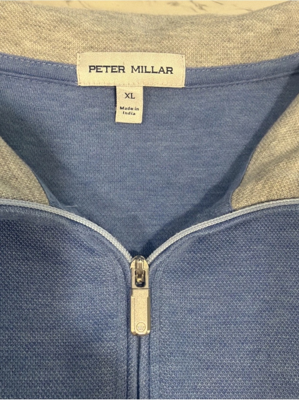 Peter Millar Light Blue Zip-Up Sweater Mens Sz XL Mint condition